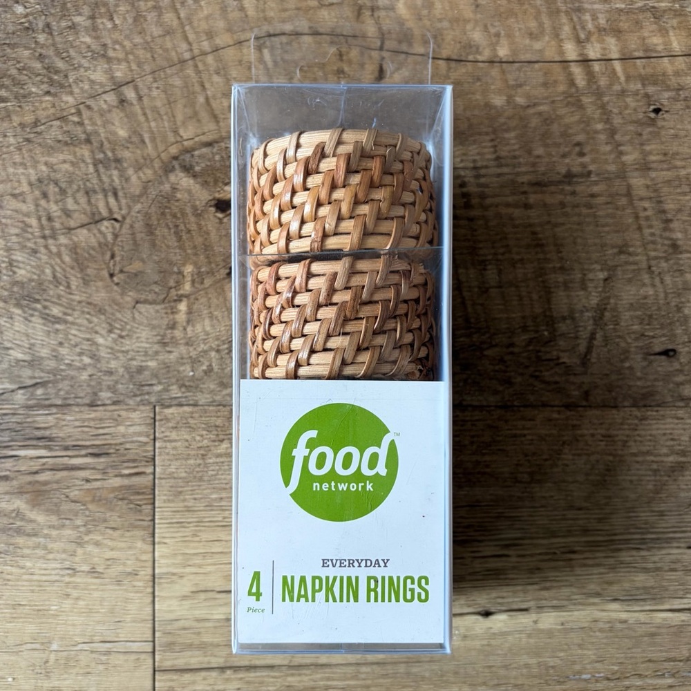 Food Network Everyday Collection 4 Basketweave Design Napkin Rings
